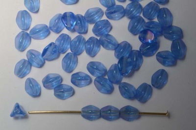 Pinch Blue 5 mm Sapphire Iris Lustre 30040- Czech Glass Beads x 10g